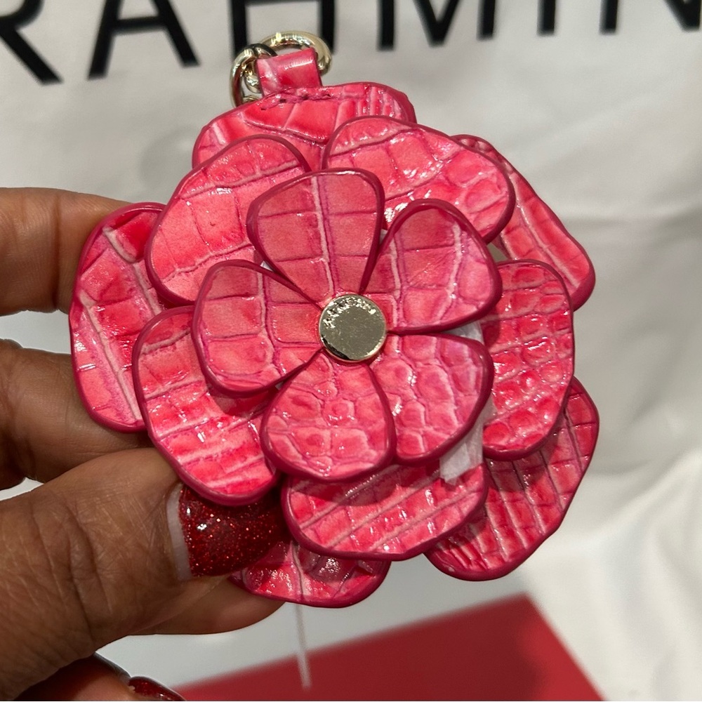 Brahmin Pink Cosmo Dahlia Keychain